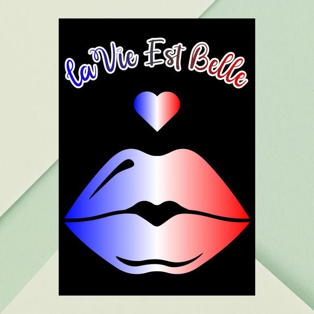 Lèvres Tricolores Belle Vie — Charme Français &amp; Message Positif