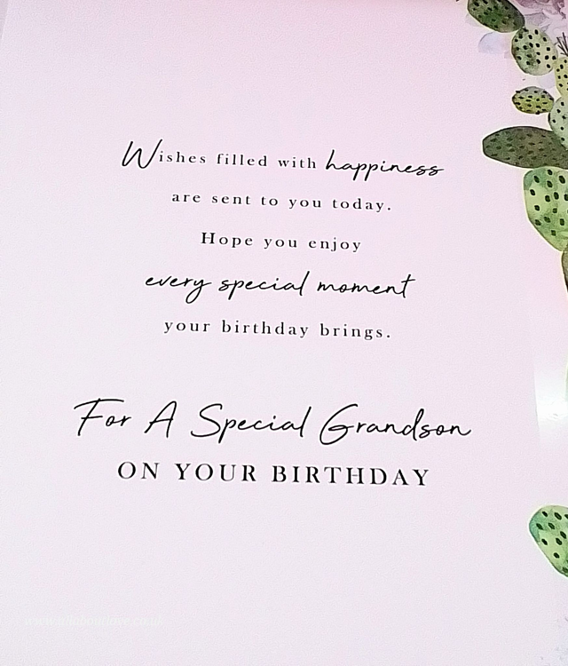 Grandson Birthday Card Sentiment Words