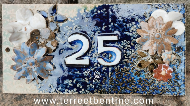 2 CHIFFRES - N° 25 : plaque de maison - sur commande 