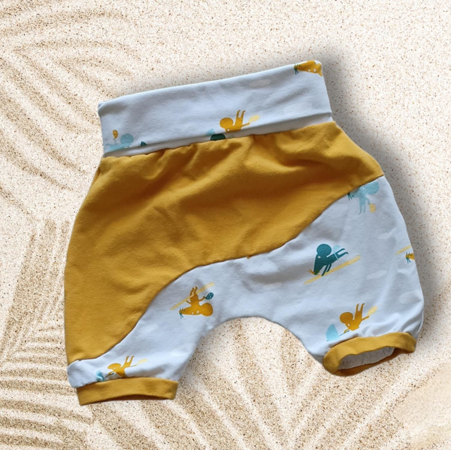 Bermuda Sarouel Bébé Jersey Coton - Ceinture Ajustable 3 mois 
