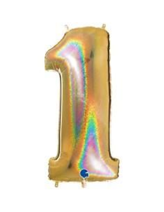Numero 1 Holografico Oro