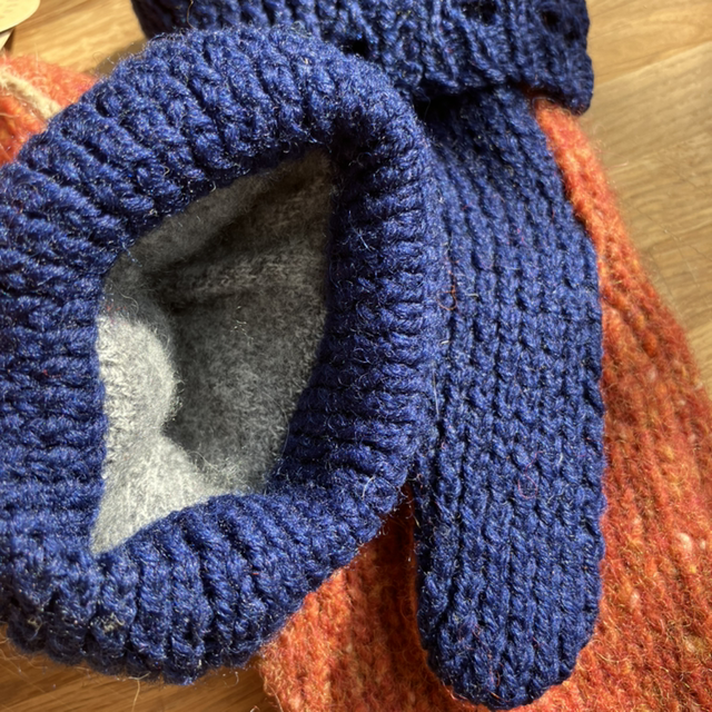 Orange & Navy Mittens