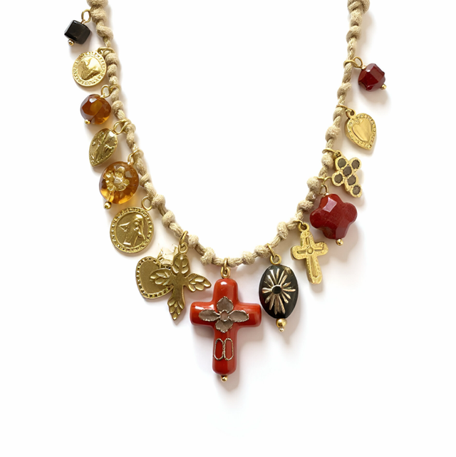 Gargantilla cruz esmaltada 