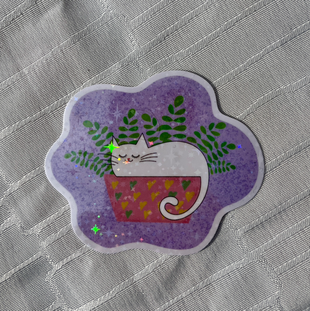 Vinyylitarra “Cat in a Flower Pot”