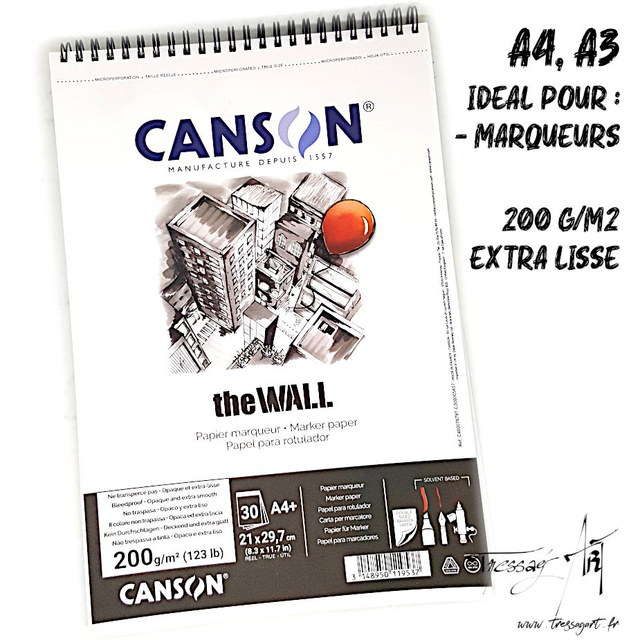 CANSON - CARNET SPIRALE THE WALL MARQUEURS - CA042
