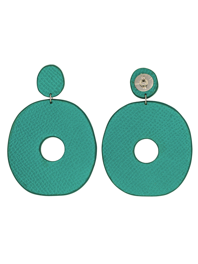 Boucles d&#039;oreilles en cuir GARANCE bleu 