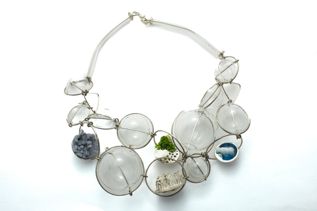 Planet earth small necklace