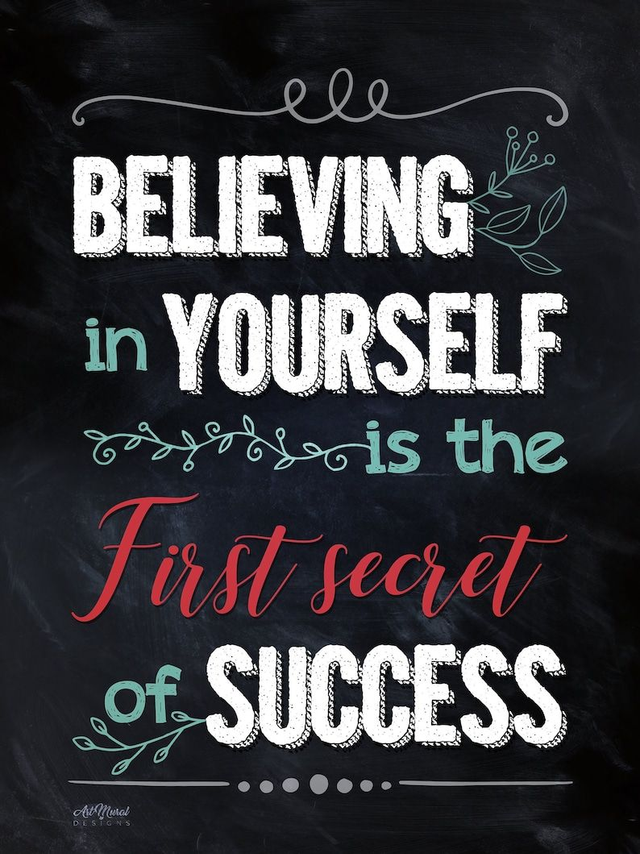 Tableau Citation Positive ✨ | 'Believing in Yourself' – Décoration Murale Motivante 🎨