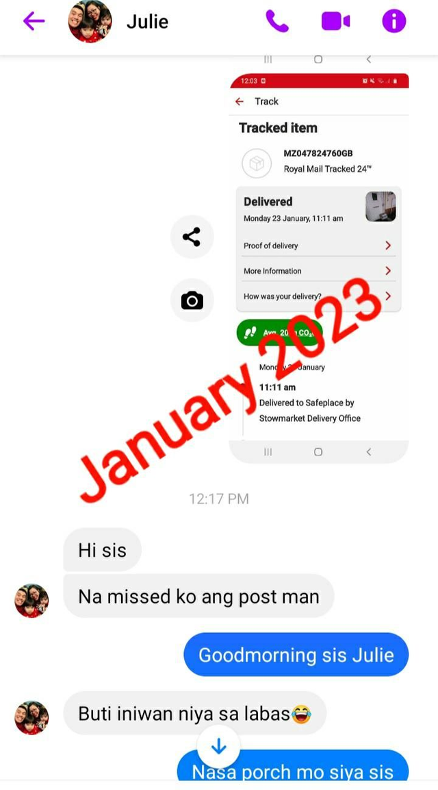 Customer Julie- Edinburgh (January 2023)