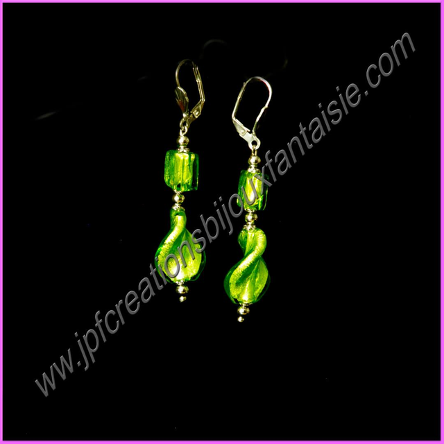 Boucles d'oreilles Murano vert