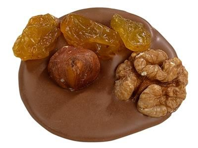 Studentenhaver 200gr, 11 stuks, assortiement van puur, melk en witte chocolade.