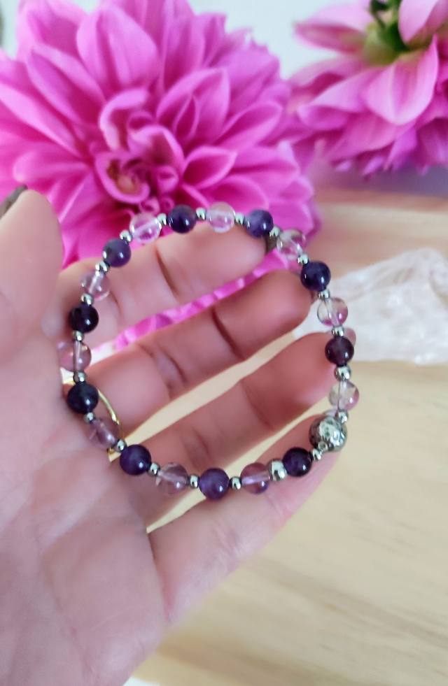 Bracelet "Anxiété et Stress" Améthyste lavande et Améthyste