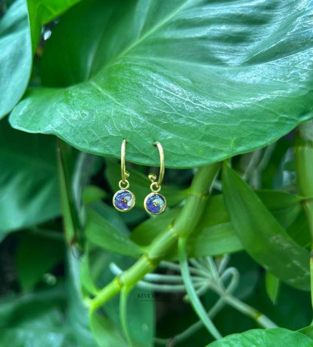 Boucles d'oreilles - Fleurs de Clitoria