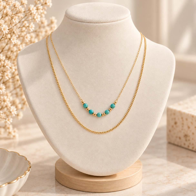 Bijoux Bohm collier double rang amazonite 