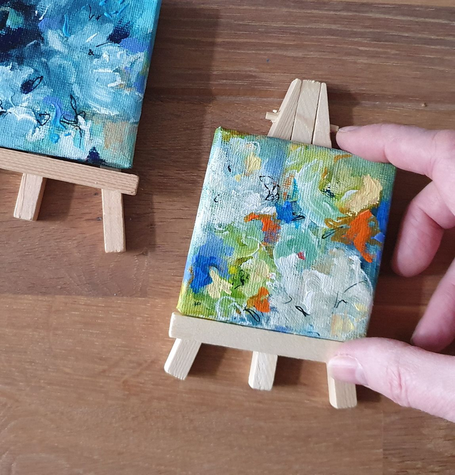 Mini-schilderij op ezeltje 013