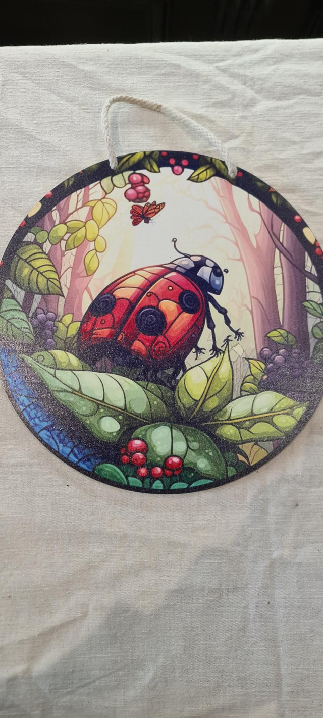 Déco bois coccinelle 