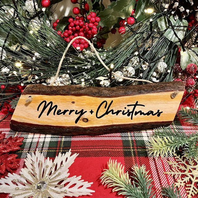 Handcrafted Pine Wood Christmas Wall Hanging