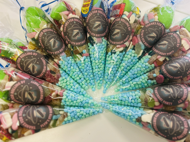 Sweet cones with Personalised Sticker 