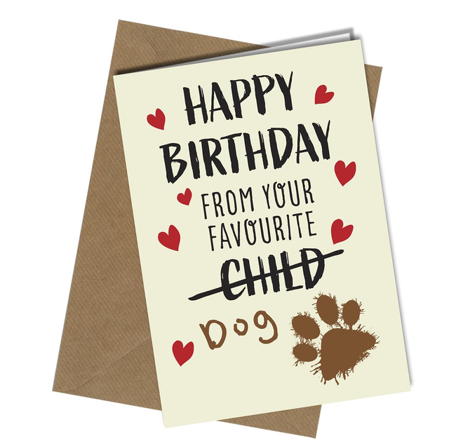 #1449 Favourite Dog | Birthday Card From The Dog 