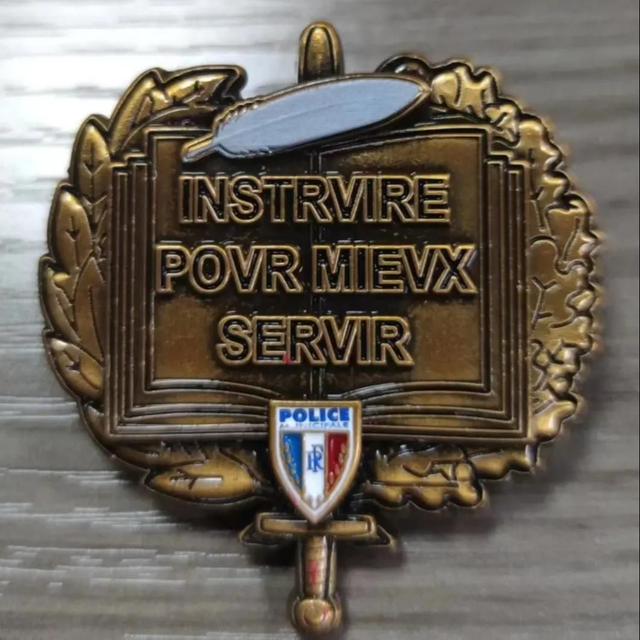 Insigne Métallique de Formateur de Police Municipale