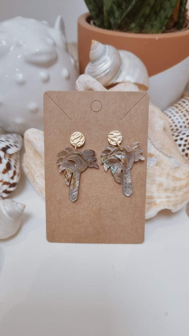 Boucles d'oreilles palmier nacre 