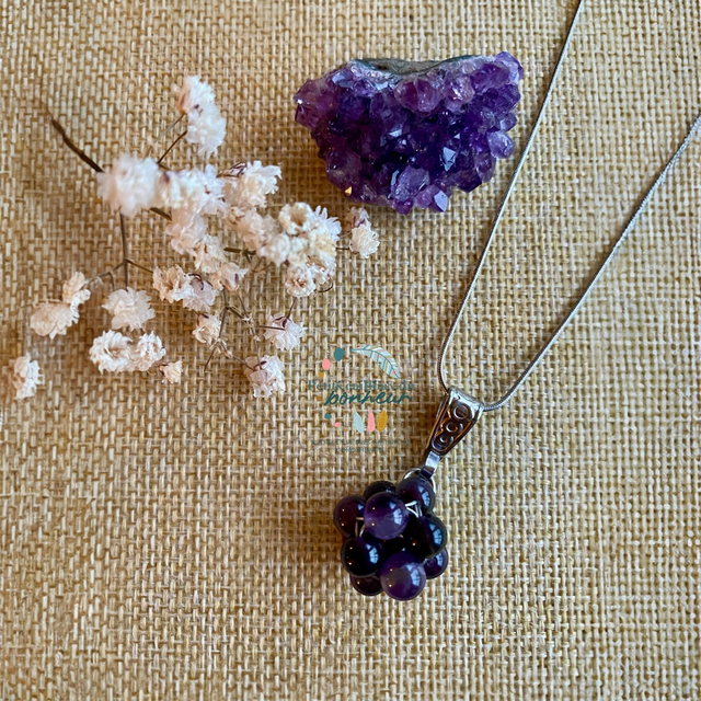 Collier grappe en améthyste 