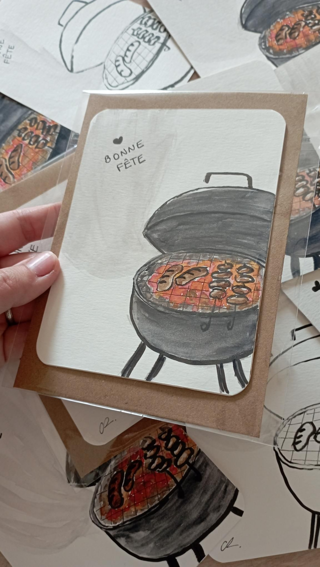 Carte bonne fête barbecue