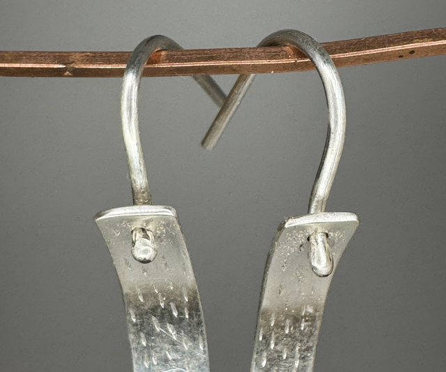 Small silver drop earrings
