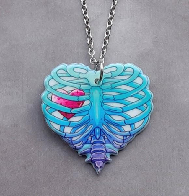Ribcage Heart Necklace 