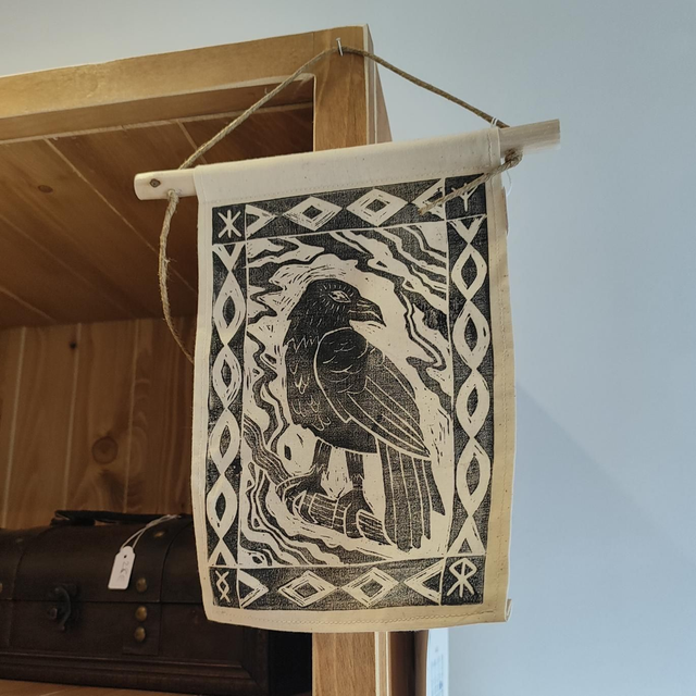 Linogravure Corbeau