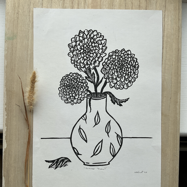 Summer Blooms Lino Print