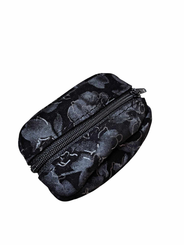 Bourse grain de café - Noir fleuri