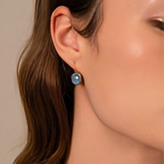 Boucles Dormeuses en acier doré & Cristal Swarovski | JET