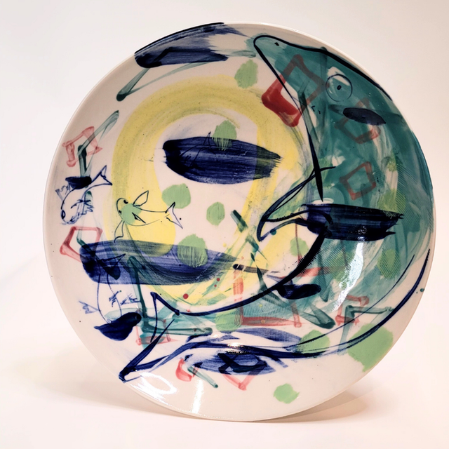 Plateau porcelaine gros poisson