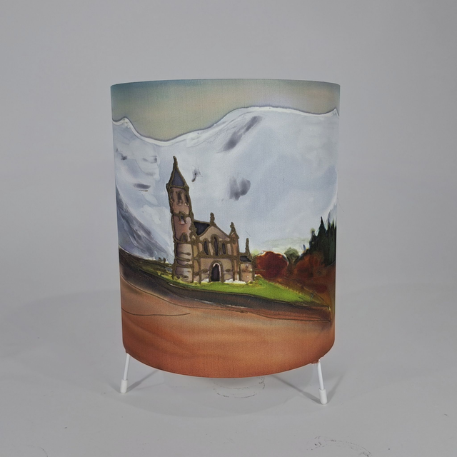 Dun Luiche church in winter night light 