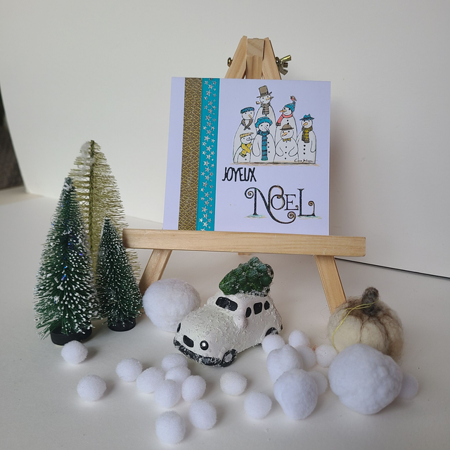 Carte de Noël - Bonhommes de neige