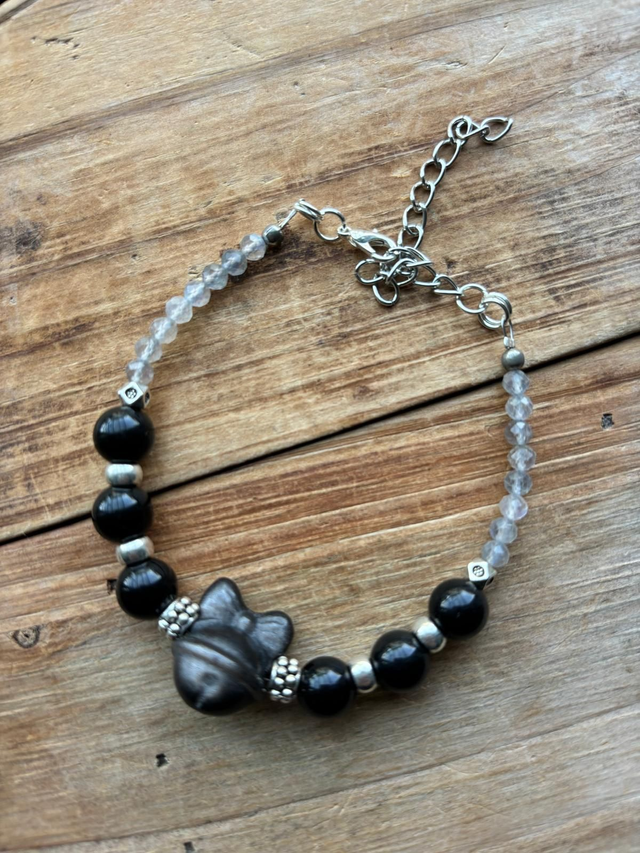 Handmade Series. Silver Obsidian x Labradorite