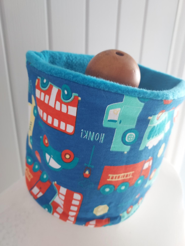 Vehicles Neck Warmer, Snood with Turquoise Fleece,