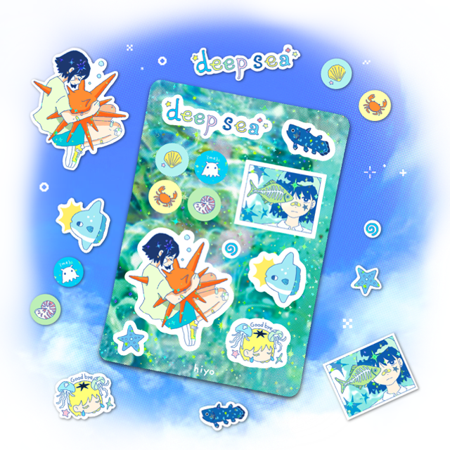 sticker sheet - deep sea 🐚