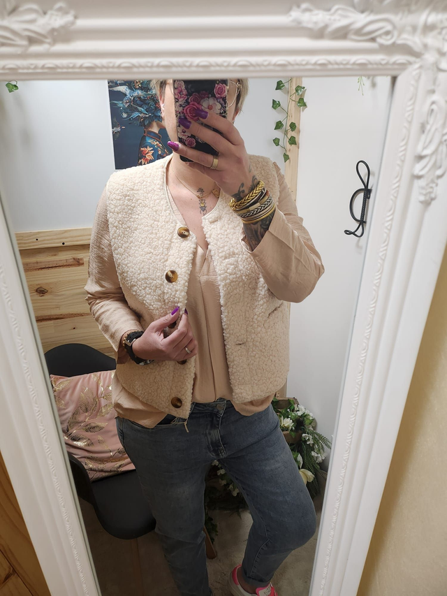 Gilet sans manches effet mouton