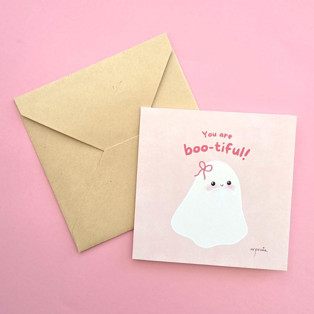 You are boo-tiful! - Postcard with envelope
