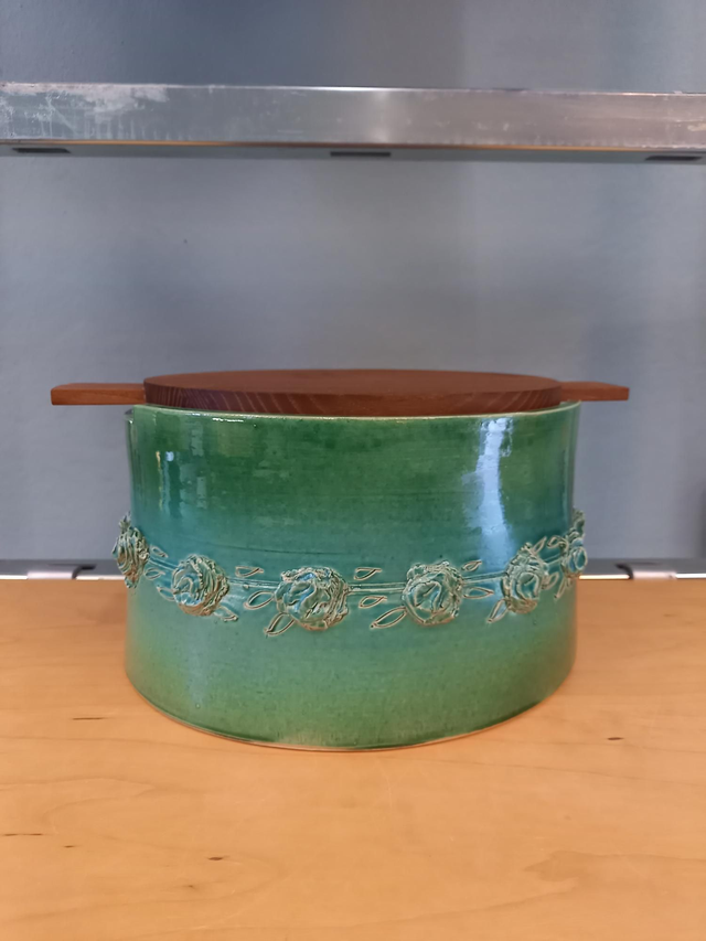 Brotdose grün Röschen