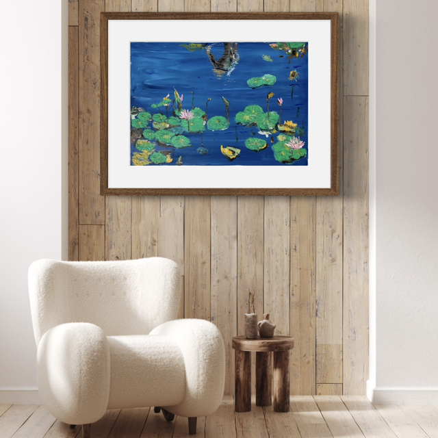 ART OIL ON PAPER NÉNUPHAR 