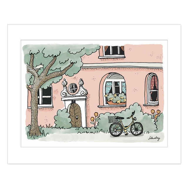 Kaiserstrasse, rosa Haus, Rad