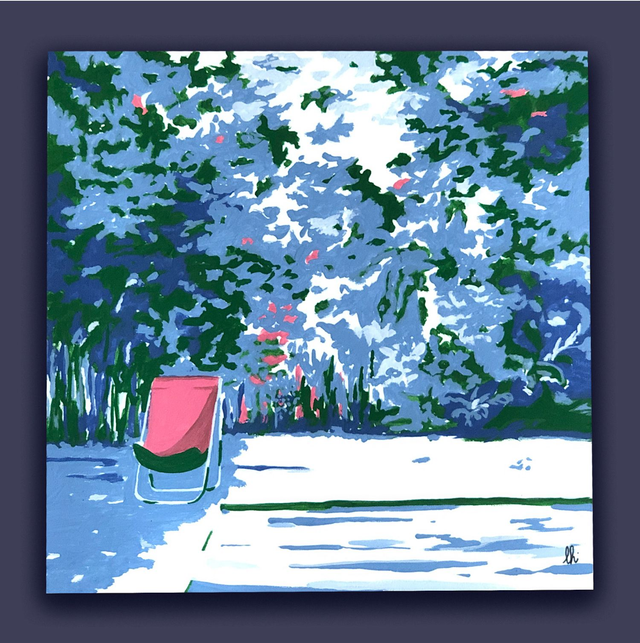 petit tableau la piscine 20X20