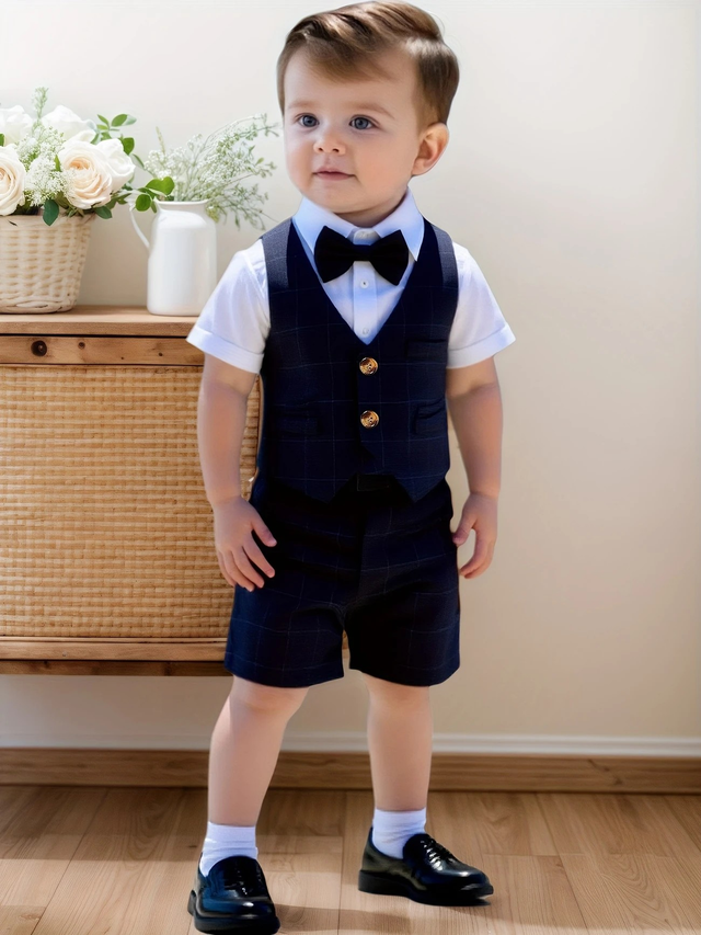 Boys' Short Sleeve Shirt and Shorts Suit