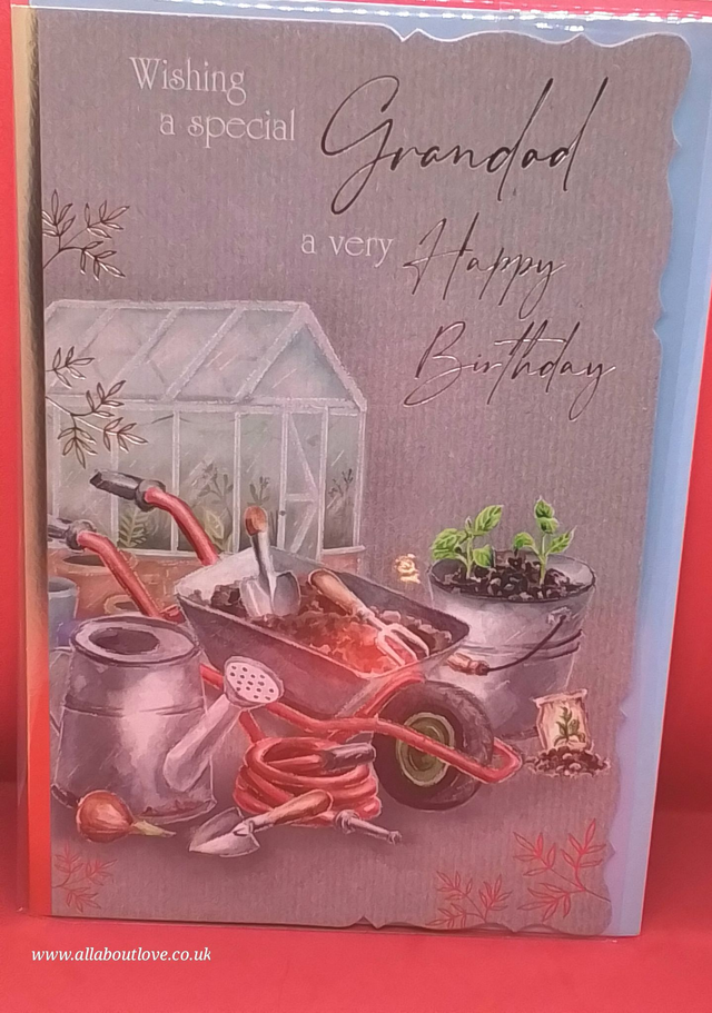 Grandad Birthday Card Gardening Theme Design 
