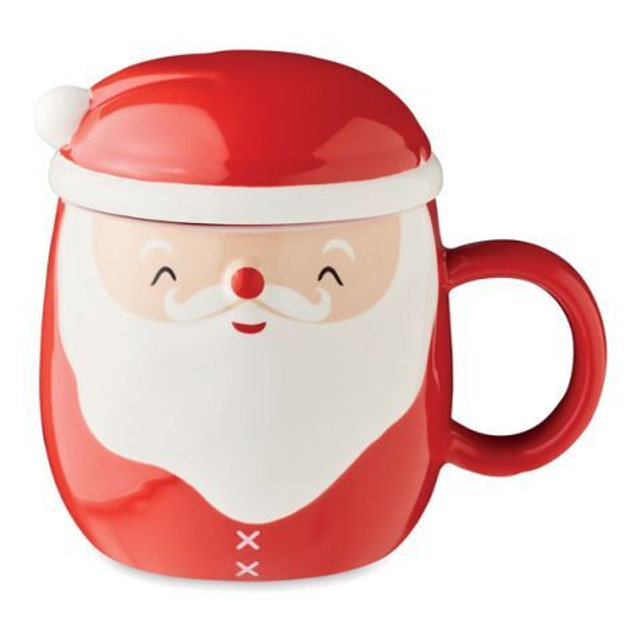Santa ceramic mug with lid (370 ml)
