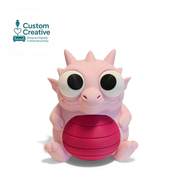 Cute Dragon Piggy Bank – 3D Printed Coin Bank (Pink or Green)