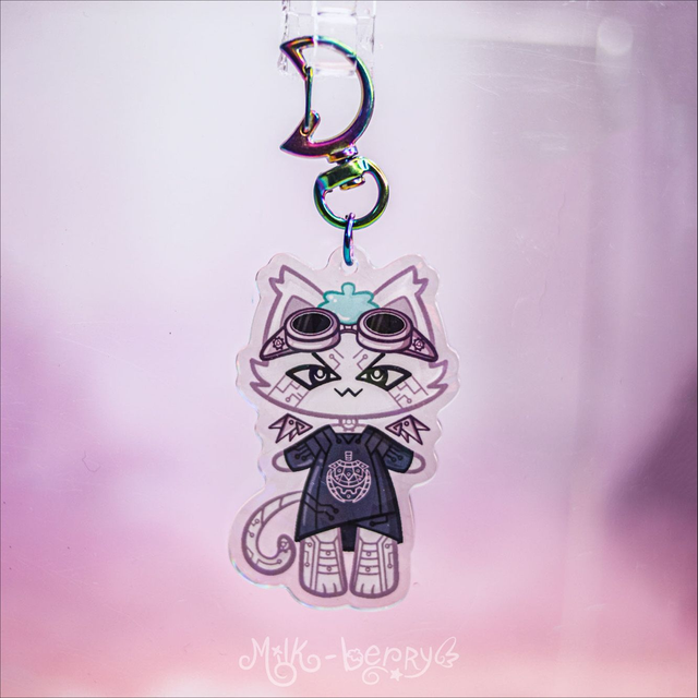 Porte-clé Holographique Mascotte Cyberpunk